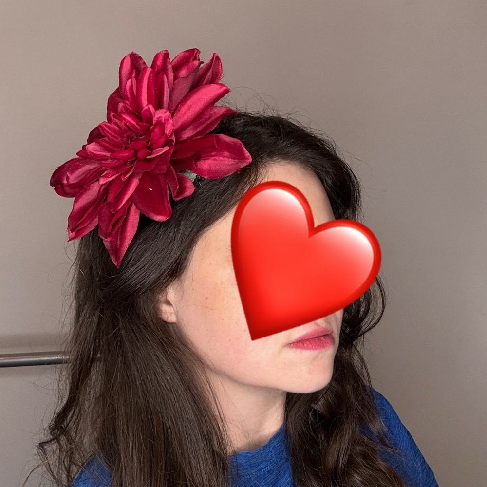 Large Handmade Red Floral Hair Accessory Clip Flower Headpiece